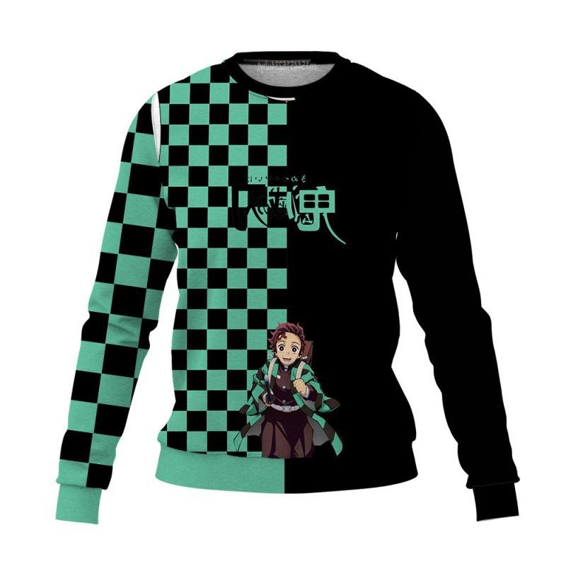 Demon Slayer 3D Print Casual Base Layer Shirt Christmas Loose Crew Neck Sweatshirt 0054
