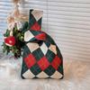 Holiday Gift Bag & Box for Christmas and Party Favors: Knitted Bag & Apple Candy Bag