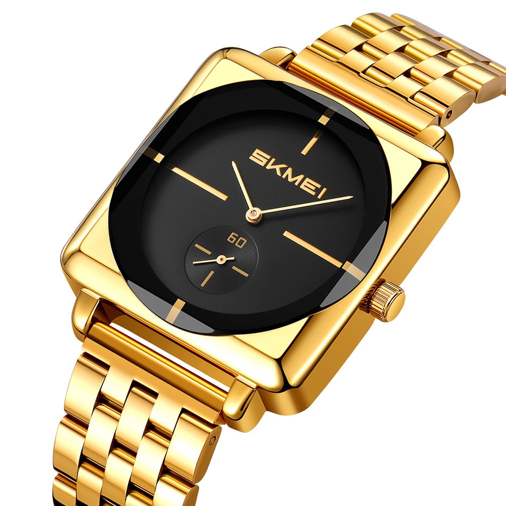 SKMEI Square Watch for Stainless Watch for Men Men, Simple, Stylish, Steel, Wristwatch, Gentleman, Waterproof, Analog, Business, Casual, Men's Watch,