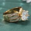 Luxurious Sparkling Synthetic Zircon Ring Fashionable and Versatile Wedding Engagement Valentine's Day Anniversary Rings