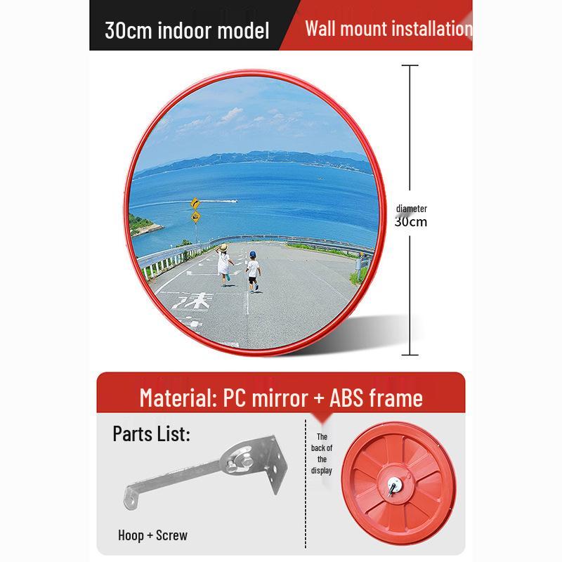 Wide-Angle Convex Traffic & Security Mirror for Indoor/Outdoor Use