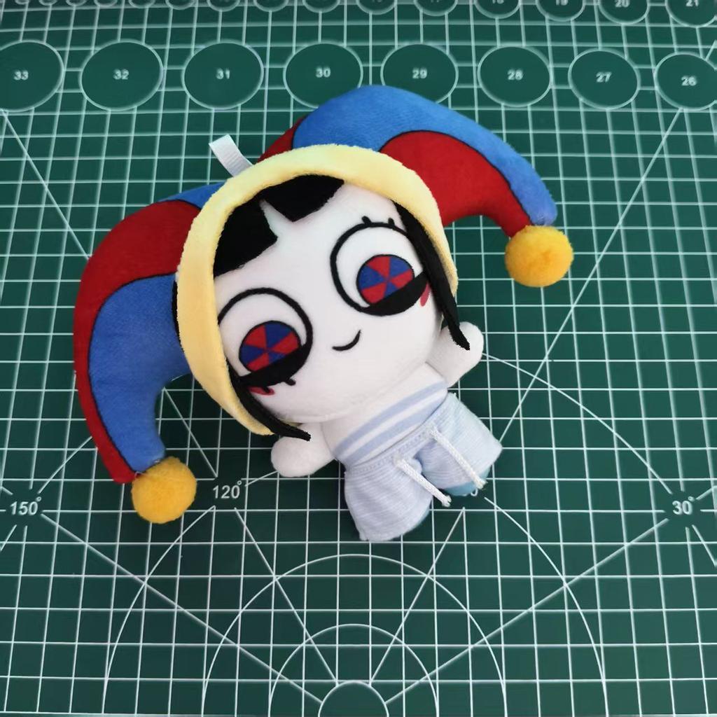 New 10cm Mini Pomnis Cotton Doll Cute Cartoon Pink Clown Printed Plush Pendant Fan Made Derivative Stuffed Toy Lovely Bag Toys