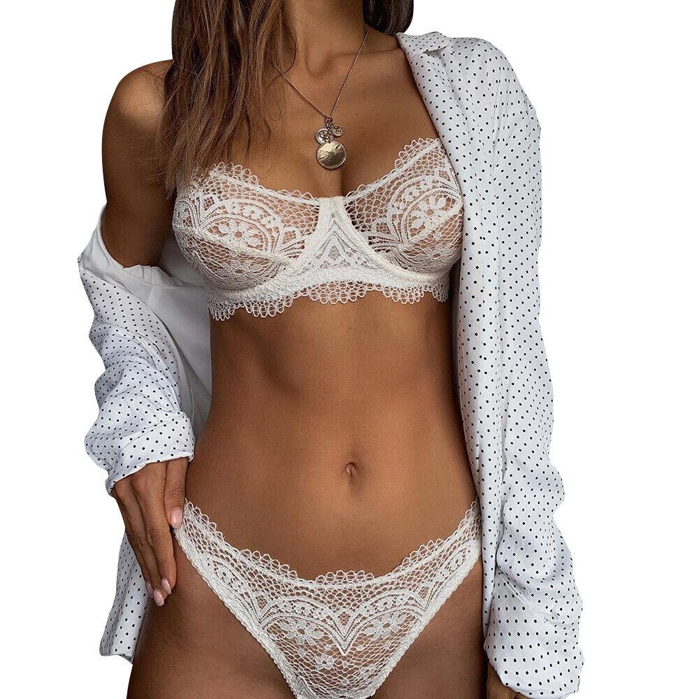 Női szexi csipkés Push Up melltartó szett nadrág rövidnadrág fehérnemű Hálóruházat fehérnemű