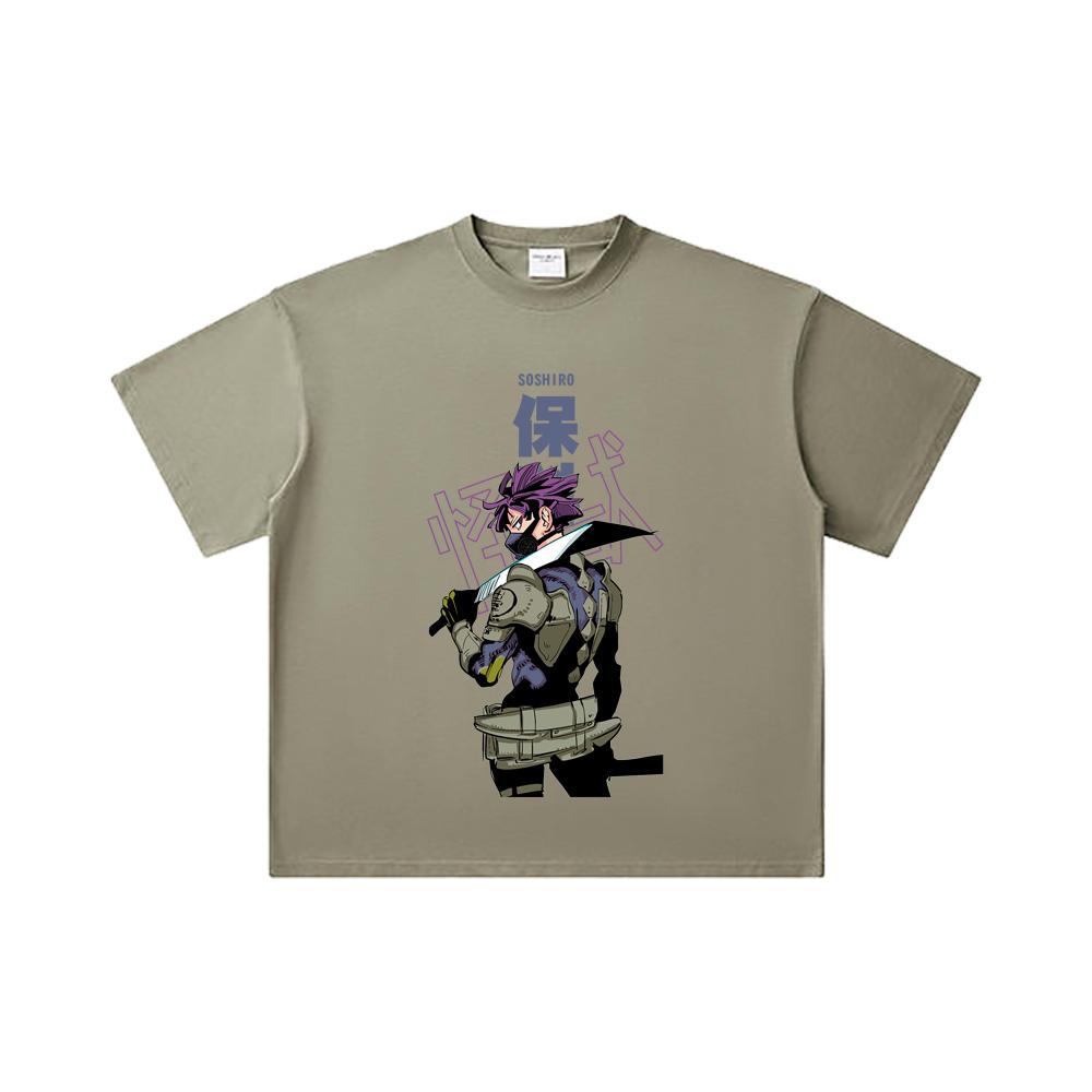 260 GSM Double Yarn 32 Count 100% Cotton Kaiju No 8 V12 Soshiro Print Unisex Heavy Cotton T Shirt