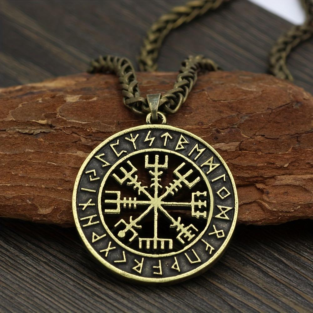 Viking Runaoding Logo Compass Pendant Men's Necklace Holiday Gift