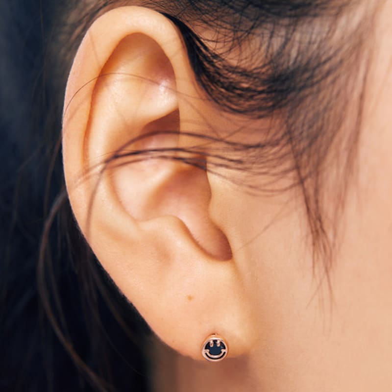 Tirr Lirr 14K Pink Gold Loro Smile (Black) Piercing TEPK4P06337M(PC)-3