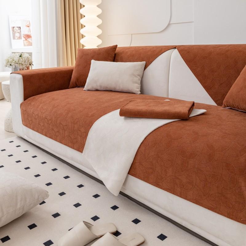 Chenille Dark Pattern Sofa Cushion Four Seasons Universal Non-Slip Sofa Cover Anti-Scratching Modern Simple Sofa Cover Towel