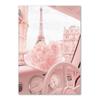 Pink Modern City Wall Art Plakát Tisk Květina Balón Móda Pařížská věž Obraz na plátně Dekorace Obraz pro domácí dekoraci