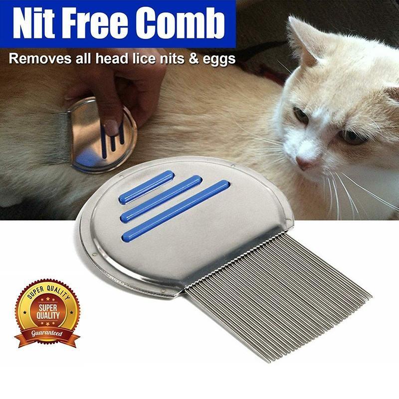 1*Lice Comb Nit Free Kids Hair Rid Headlice Stainless Steel Metal Teeth Remove Nit Brush