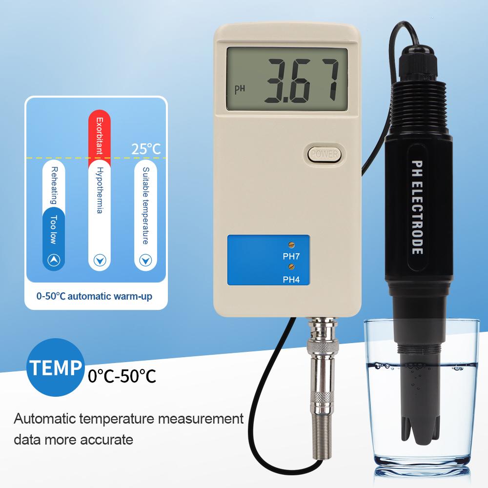 Portable Digital PH Meter PH-012 High Precision pH Tester Water Quality Detector 0.00-14.00pH Analyzer for Lab Water Hydroponics