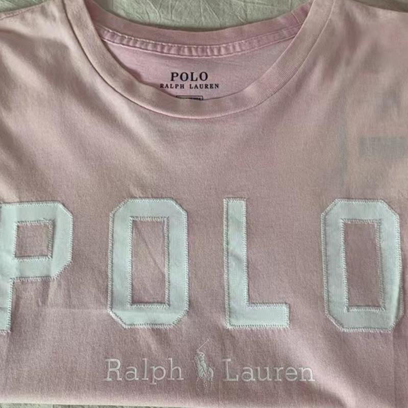 Polo Ralph Lauren Letter Print Round Neck Pullover Short Sleeve T-Shirt Men Tops Pink 211800249-001