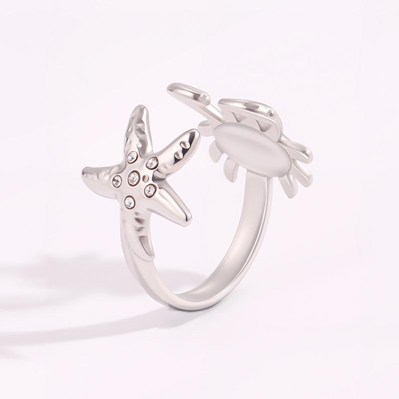 Titanium Steel Ring - Stylish, Luxurious, Niche Style, Double-looped Bow with Diamonds - A Beautiful Ring for Best Friends.
