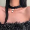 Elegant Mink Hair Plush Choker for Women Fashion Christmas Snowflake Pearl Pendant Necklace Wedding Party Jewelry Gift
