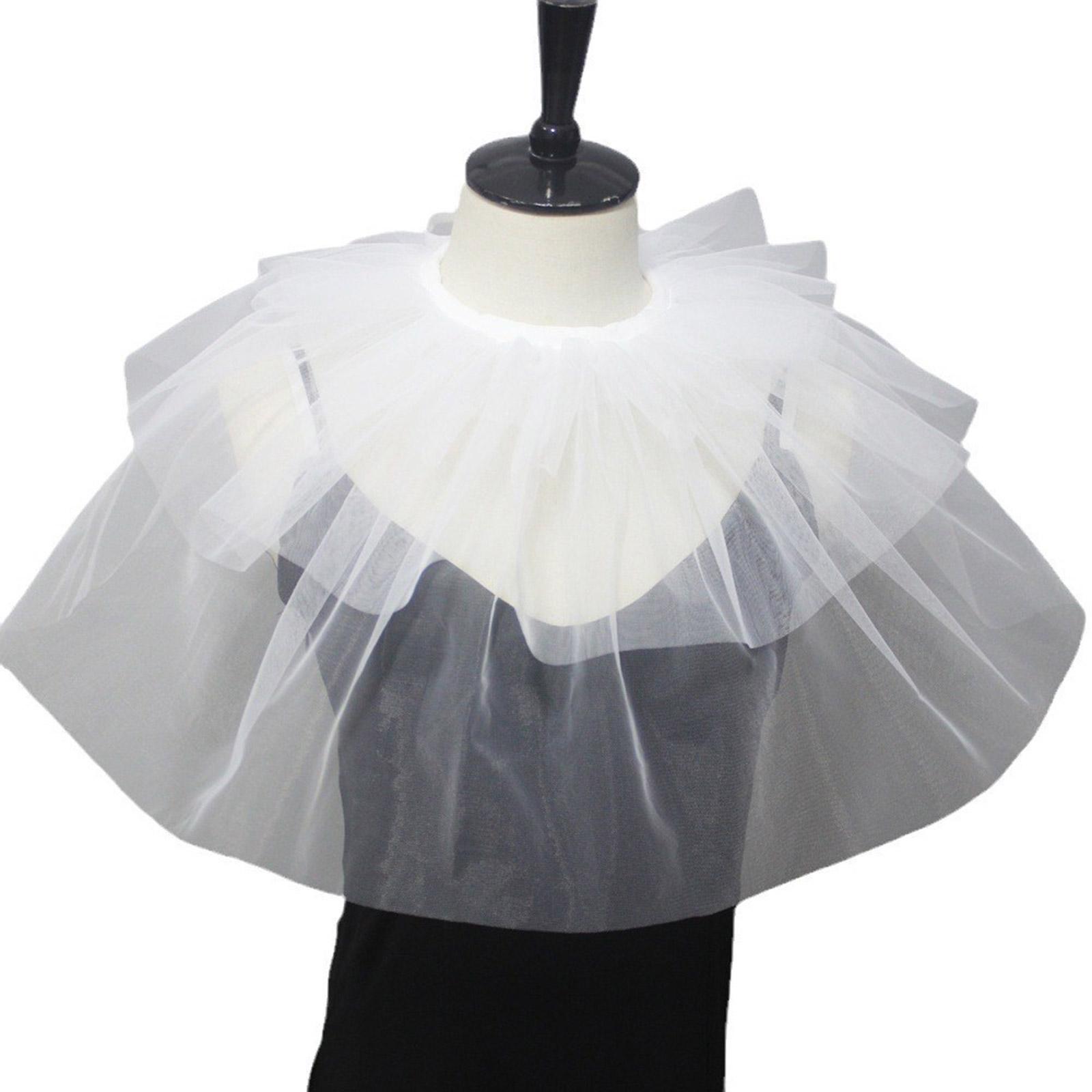 

Женский викторианский воротник с оборками на шее, 3 слоя сетки, винтажный ренессансный воротник, большой платок, шарф, декоративная накидка