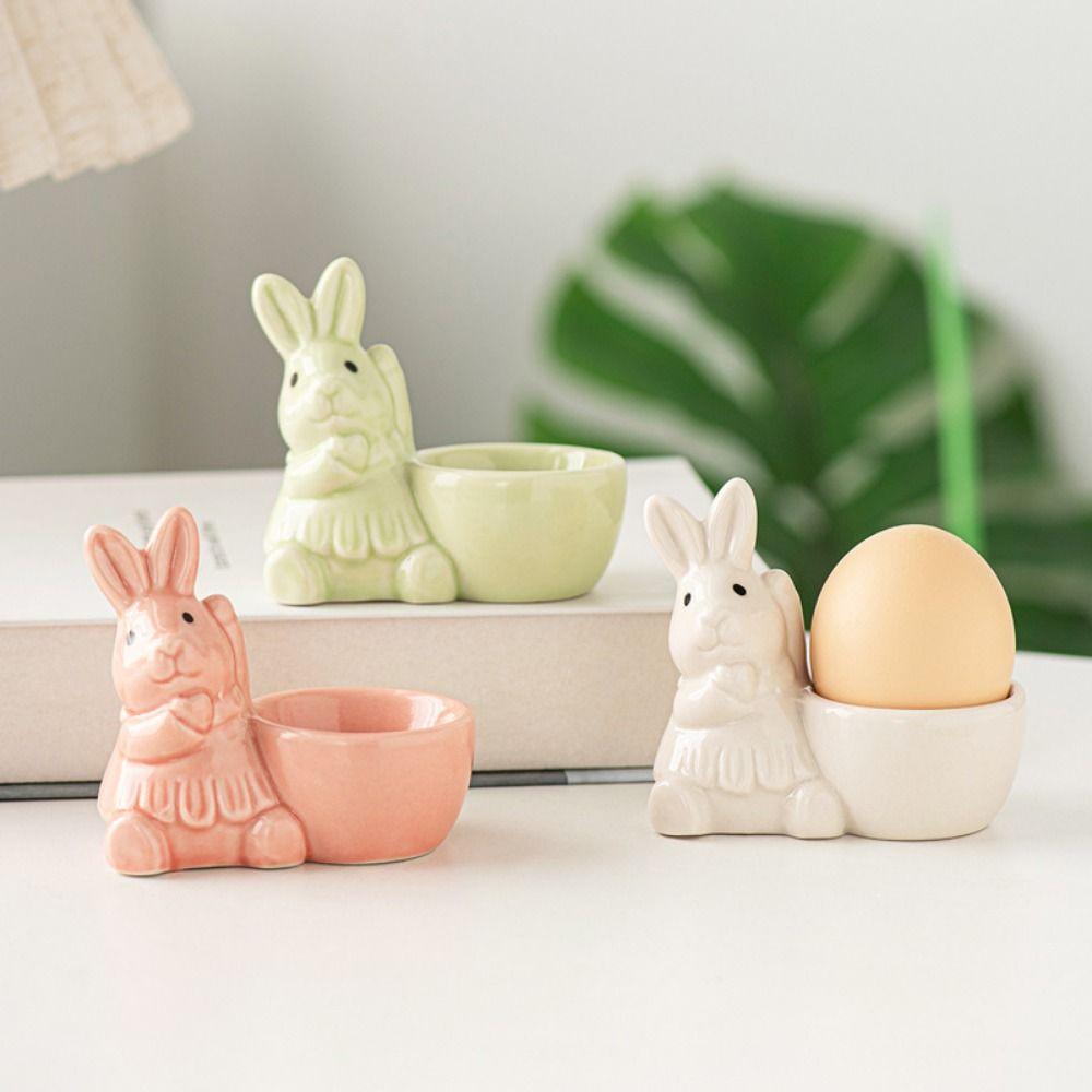 Мультяшный кролик, подставка для яиц, милая керамическая подставка для яиц, простая в использовании, пасхальные украшения с кроликом, настольный Style 7