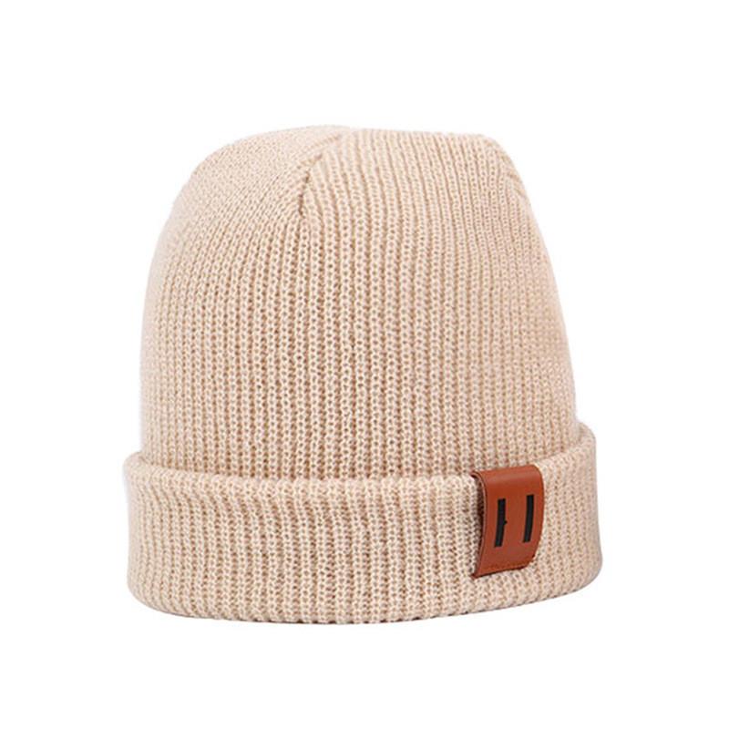 Color Plain Knitted Cap With Polyester Material For Kids And Adults Outdoors For