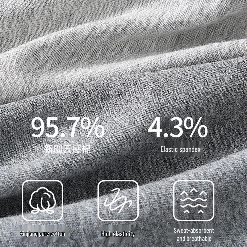 Langsah Men's 80S Cotton Silk Antibacterial Plus Size Boxer Briefs