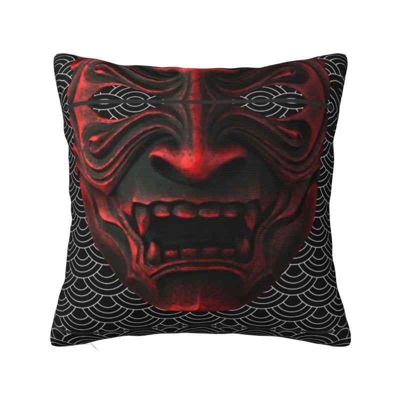 Luxury Fashion Samurai Warrior Oni Cushion Cover for Sofa Polyester Japanese Anime Armor Demon Pillow Case Decoration