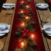Linen Print Table Cloth Xmas Party Decor Table Runner High Quality Christmas Table Flag  Christmas