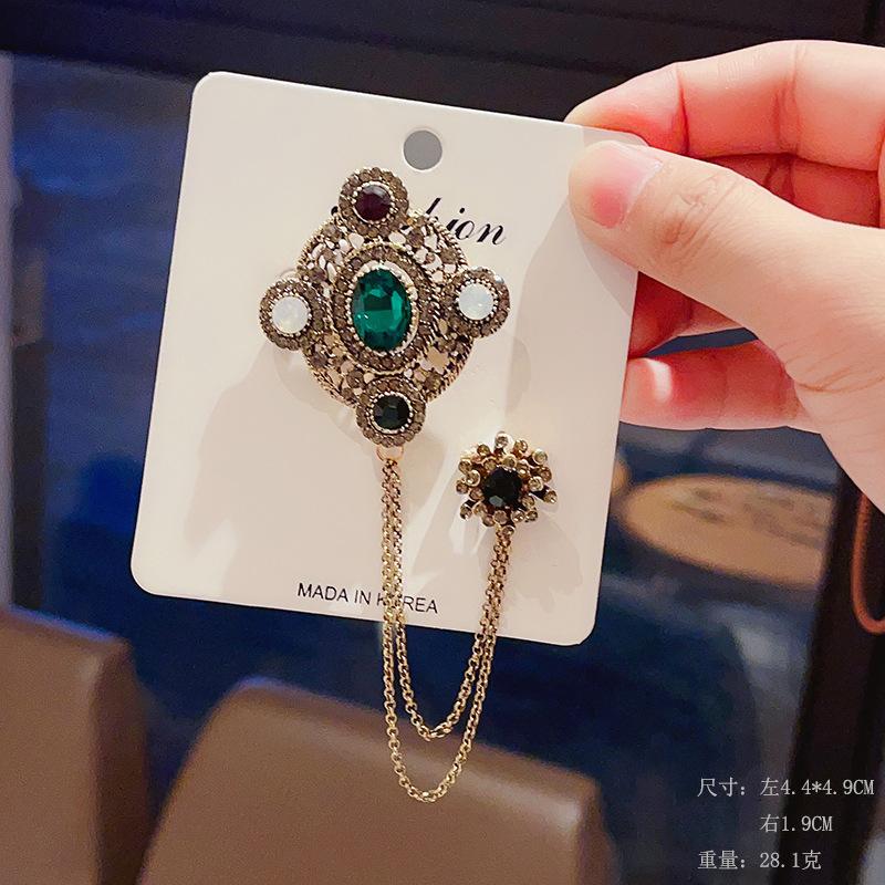 Vintage Bee 5 Nummer Kettingen Crsytal Broches Badges Voor Vrouwen Dame Klassieke Strass Kooreaanse Stijl Corsage Dames Spelden brown