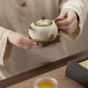 Chines Ru Kiln Ceramic Teapots Handmade Sea Wave Pattern Ball Hole Filter Xishi Pot Beauty Tea Infuser Kettle Household Teaware