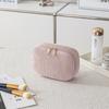 Women's Plush Make Up Bags Plaid Zipper Cosmetic Bag Case Portable Cosmetic Organizer Storage Pouch