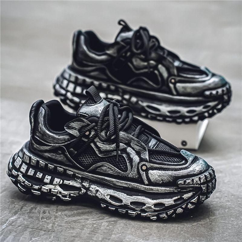 

Men s shoes 2024 autumn new Korean version thick-soled heightened and old personalized sports and leisure shoes breathable versatile dad shoes 44