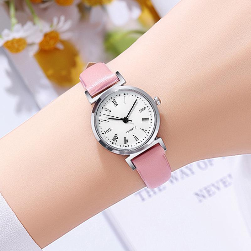 Women's Quartz Leather Strap Fashion Watch with Thin Band