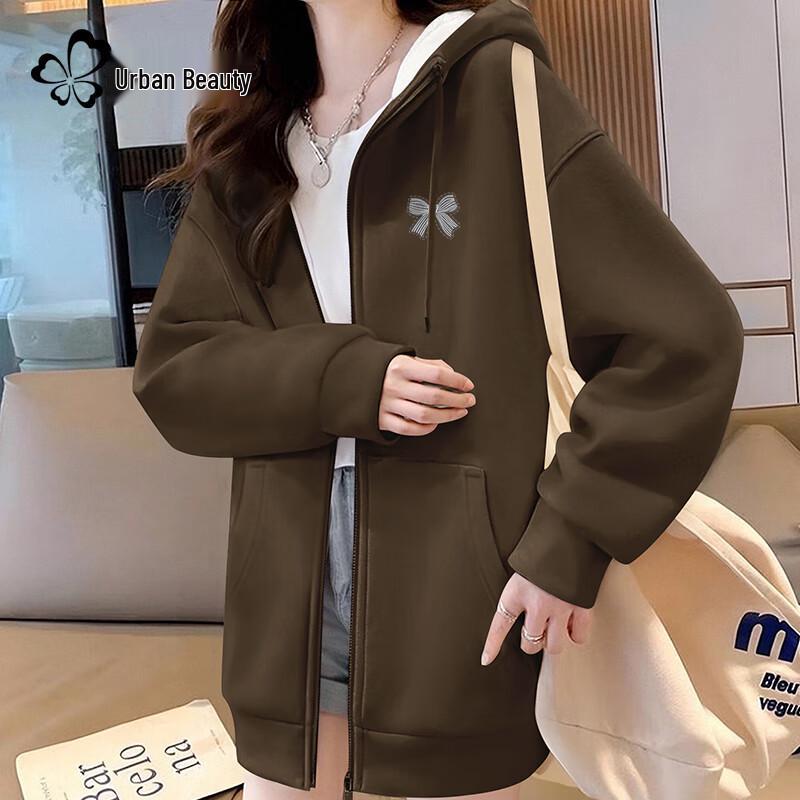 Urban Lady Women's Fleece-Lined Hooded Zip-Up Sweatshirt