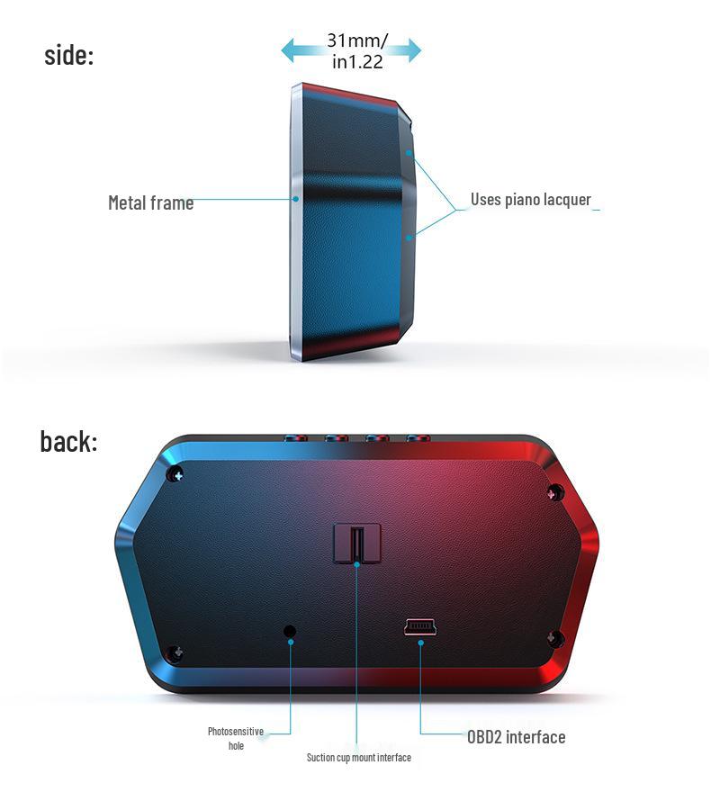 Universal Smart OBD Car HUD: Portable Head-Up Display with HD Speedometer