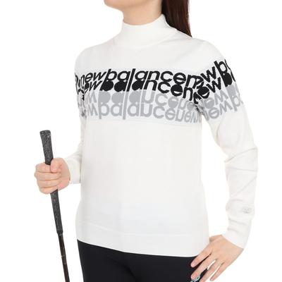 Pletený svetr s vysokým límcem, úplet typu psacího stroje, hřejivý, golfový svetr 0 Dámský (12G logo/dyna horké úložiště) / / 012-3274501 030_Bílá [S]