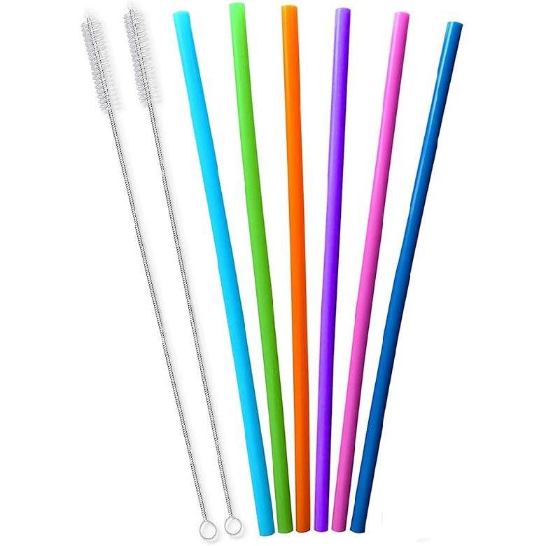 Pastel Color 14” Extra Long Silicone Replacement Straw for 40 oz Stanley Cup, Reusable Flexible Tall Giant Big Drinking Straw for Quencher 14.5INCH STRAWS