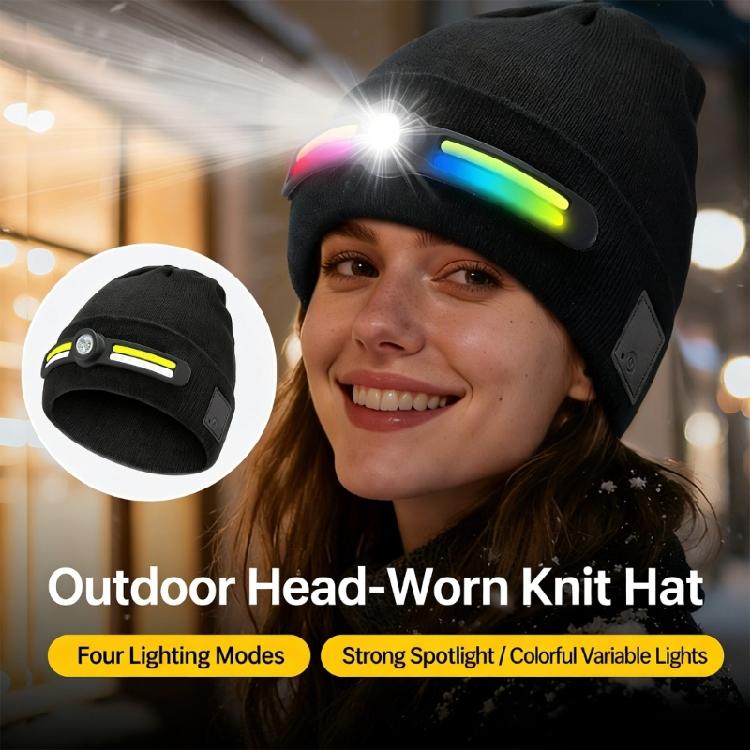 Easy To Clean Removable LED Lamp Knit Hat Rechargeable Outdoor Headlamp Cap For Enthusiasts Night Event And Family Use