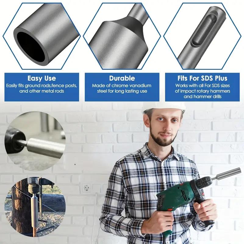 M12 Driver Ground Rod Rotary Hammer Drill Socket Heavy Duty Wear ResistantRod Bits Socket For Rotary Hammer Drill ToolGood Product