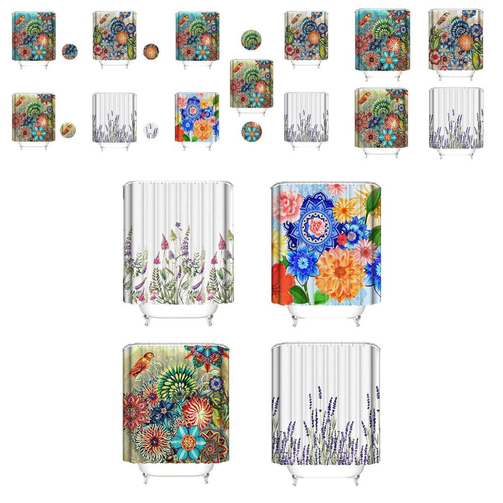 Colorful Bohemia Flower Series 3d Digital Printing Polyester Waterproof Shower Curtain For Vibrant Bathrooms