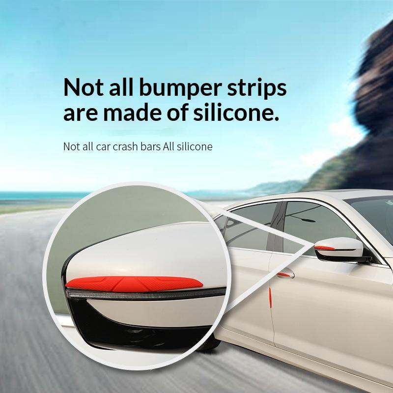 4Pcs Car Door Edge Anti-Collision Protector Bar Stickers Silicone Car Side Protection Guards Rear View Mirror Bumper Protector