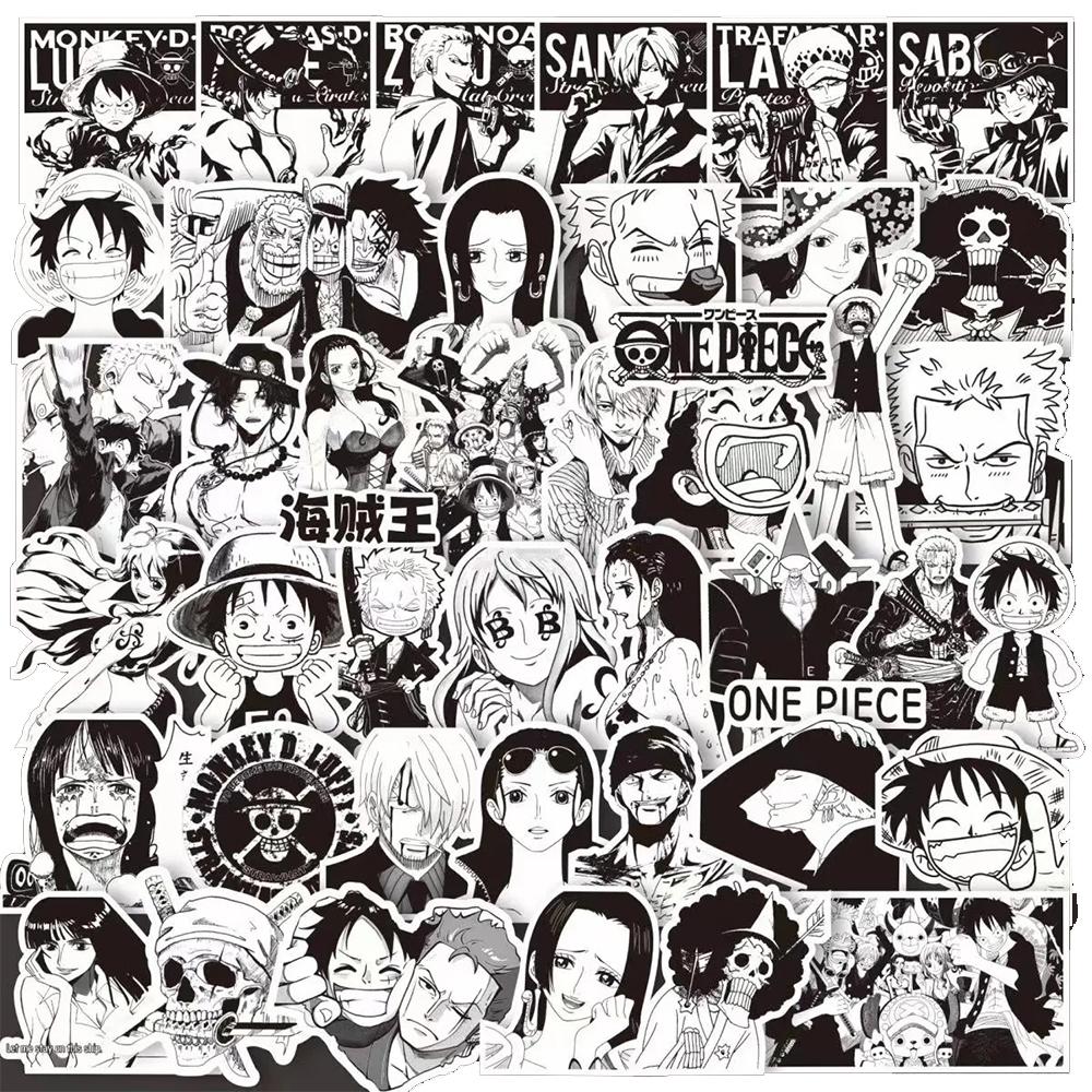 50/100pcs ONE PIECE Anime Stickers Cool Cartoon Decals Kid Toy DIY Stationery Suitcase Car Bike Waterproof Classic Manga Sticker