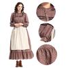 Prärie Kolonialkleid Braun Floral Vintage Halloween Kostüm Pionier Viktorianisch Mittelalter Kostüm Historisches Renaissance Kleid