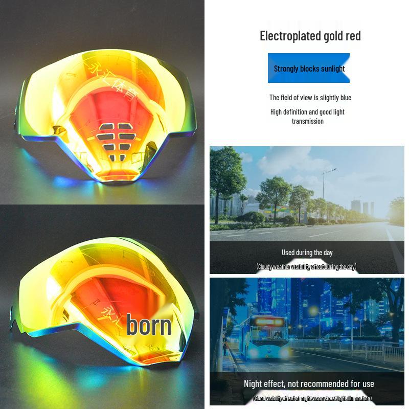 Universal Electroplated High-Definition Lens for Oni Mask Airflite Helmet - Tea Color, Day and Night Compatible