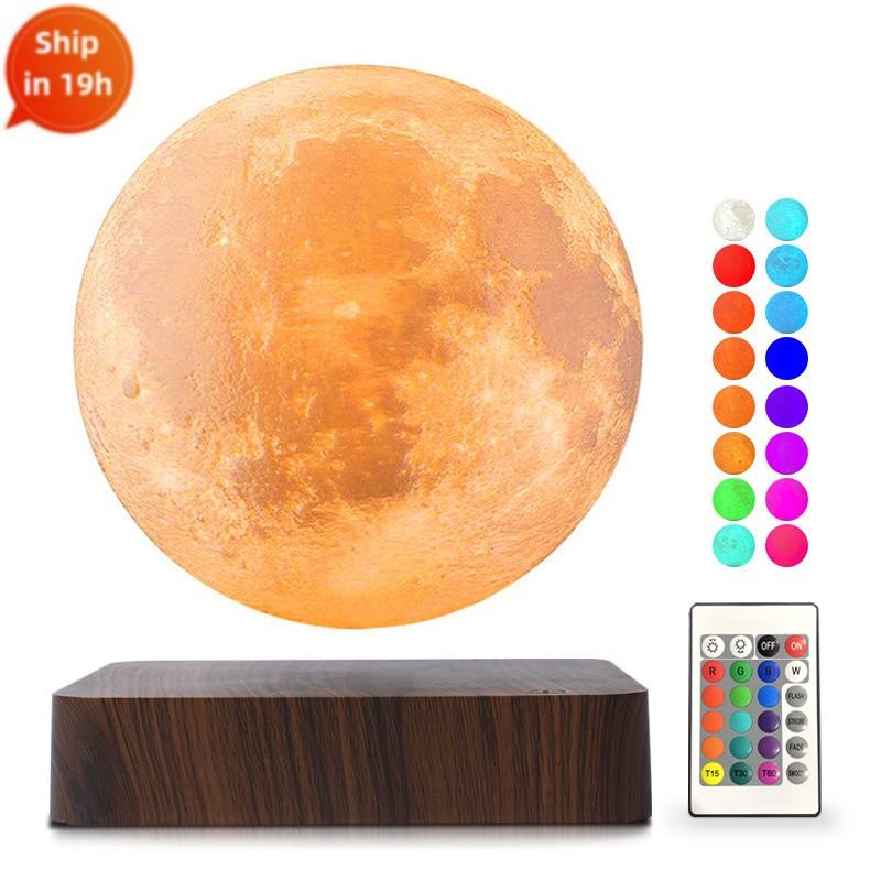Magnetic Levitating Moon Lamp with Remote Control Levit Floating 16-Color Moon LED Smart Desk Lamp Office Home Decor