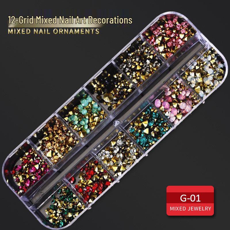 60 Nail Art Accessories: Rhinestones, Pearls, Rivets & Alloy Designs