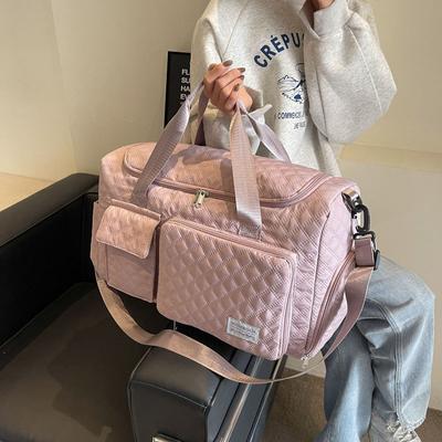 Sporttasche mit Nass- und Trockentrennung, große Kapazität, faltbare Aufbewahrungs-Reisetasche, kann aufgehängt werden, Trolley-Stange, Reisetasche