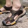 Large Size Beach Shoes, Outdoor Shoes Men's Leather Sandals First Layer Cowhide Bag Head Men's Shoes Hiking Shoes