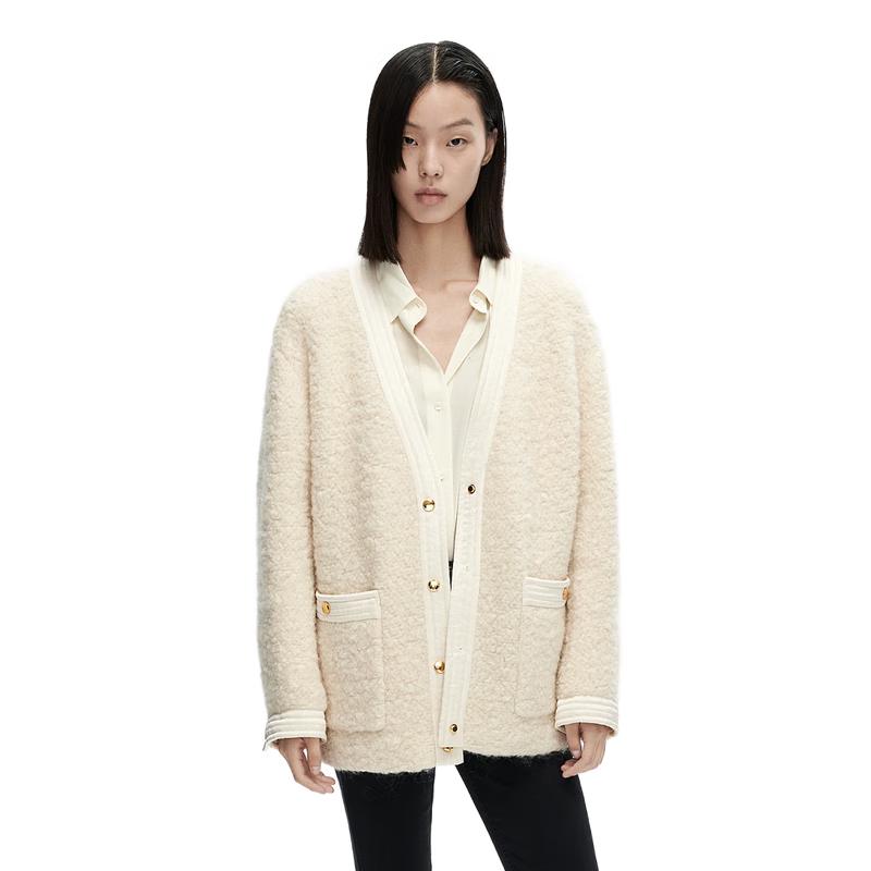 

MO&Co. Lambswool Mohair Blend V-Neck Loose Coat M