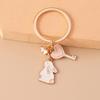 Cute Enamel Bunny Rabbit Keychain Love Heart Key Ring Pendants For Women Girls Handbag Decor Diy Jewelry Accessories