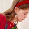 1Pair Christmas Tree Christmas Earring Handmade Sew Xmas  Eardrop Santa Claus  Earrings  Women