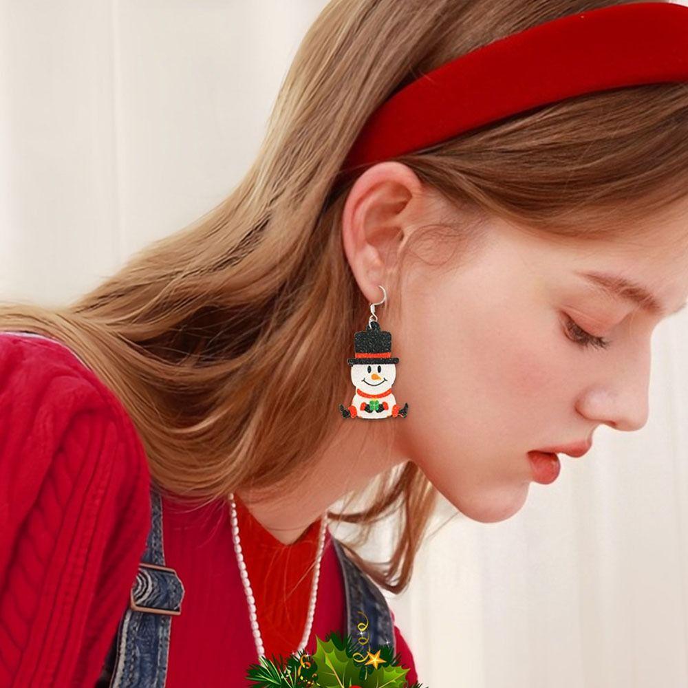1Pair Christmas Tree Christmas Earring Handmade Sew Xmas  Eardrop Santa Claus  Earrings  Women