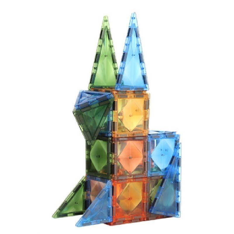 Colorful Faceted Magnetic Window Blocks Educational Kids Diy Building Toy Set
