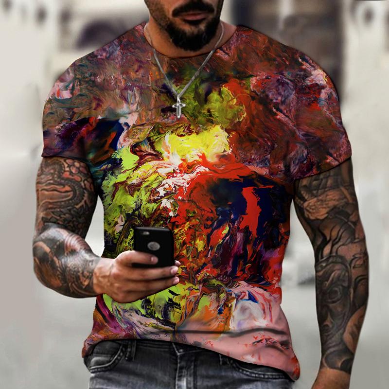 Street Art Graffiti 3D Harajuku Print Men's Women's Summer Crewneck Short Sleeve Fashion Casual T-shirt Tops Hip Hop Personality