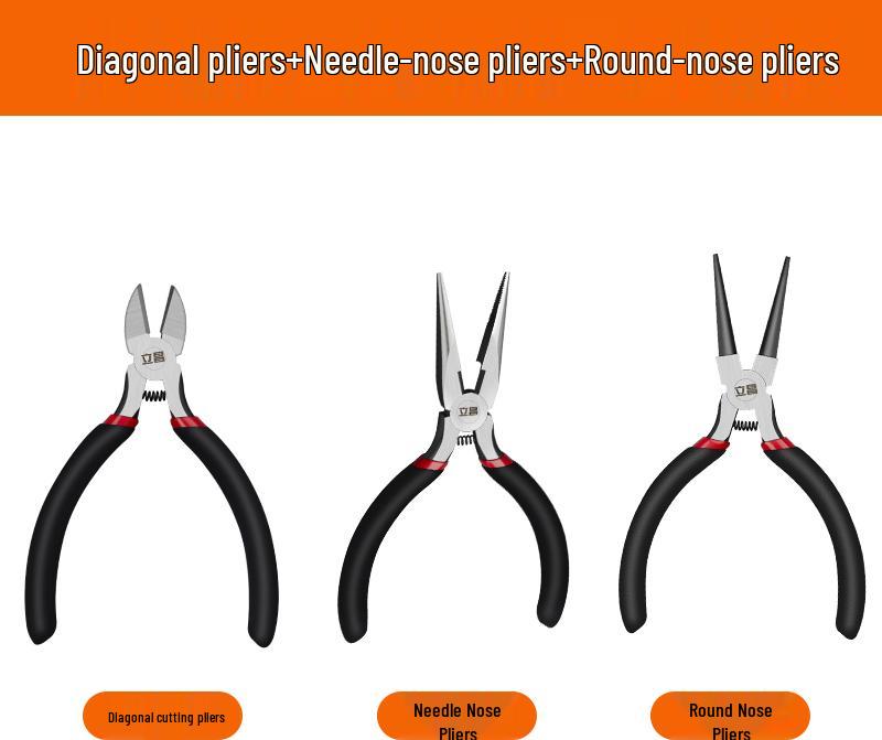 5-Inch Handmade Mini Pliers: Needle-Nose, Diagonal, Slip-Joint, Wire Cutters, Bent-Nose